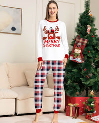 New Style Plaid Deer Christmas Parent-child Pajama Suit