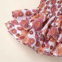 Girls' Small Floral Flounce Sling Triangle Jumpsuit