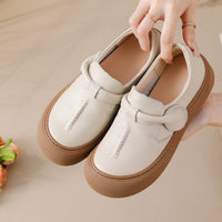 First-layer Cowhide Soft-soled Mom Shoes Comfortable Vintage Slip-on Shoes Made From Genuine Leather