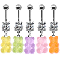 Bear Belly Animal Navel Ring Human Body Piercing Accessories