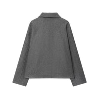 Collar casual versatile jacket with zipper and woolen coat