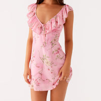 Retro Floral High-Waisted French-Style Dress For Women
