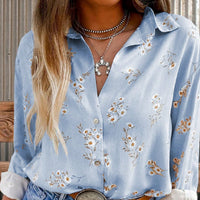 Women's Fashionable Simple Printed Long-sleeved Shirt