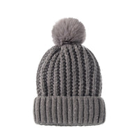 Fleece-lined Warm Fur Ball Adult Knitted Hat Autumn And Winter Women's Wool Single Ball Hat