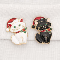 Cute Cat Christmas Hat Corsage Fashion Brooch