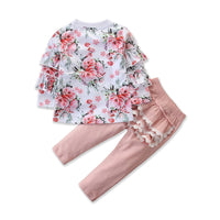 Fashion Girls Autumn Long-sleeved Suit Floral