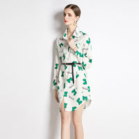 Top Lapel Shirt Printed Long