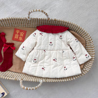 Baby Girl Coat Autumn And Winter Fashionable Cotton Clothing Fleece-lined