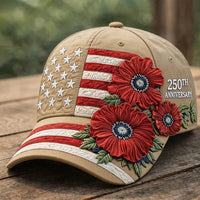 250th Anniversary Baseball Cap 3D Printed Snapback Hat