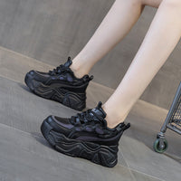 Thick Bottom Heightened Daddy Shoes Women Autumn And Winter New Color Matching Casual Sports