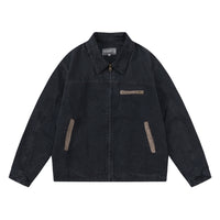 American Retro Loose Casual Long Sleeve Polo Collar Jacket