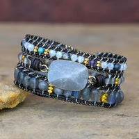 Natural Stone Sparkling Woven Personalized Bracelet