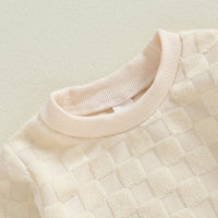 Baby Checkerboard Long Sleeve Butt Wrap Clothes