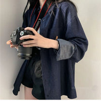 Women's Sun-proof Loose Mid-length Retro Lapels Shirt