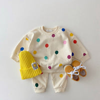 Children's Thickened Sweater Pullover Suit Top Pants
