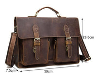 Crazy Horse Leather Handbag Shoulder Messenger Bag