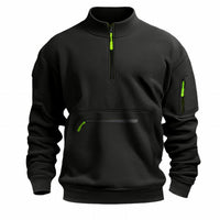 Men's Stand Collar Zipper Sweater Casual Fleece Sweater