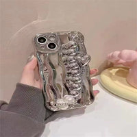 High-grade Electroplated Water Ripple Wristband Phone Case