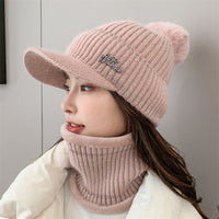 Ladies Rabbit Fur Plus Velvet Knitted Hat