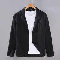 Japanese Flat Collar Casual Ramie Small Suit Men's Versatile