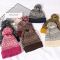 Autumn And Winter No Brimmed Wool Ball Knitted Hat Warm Earmuffs Outdoor Riding Thickening