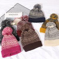 Autumn And Winter No Brimmed Wool Ball Knitted Hat Warm Earmuffs Outdoor Riding Thickening