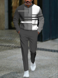 Casual Fashion Men's Long-Sleeve Pants Set