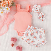 Infant Toddler Romper Rainbow Printing Shorts Two-piece Suit