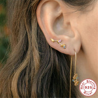 S925 Sterling Silver Square Zircon All-match Fashion Ear Clip