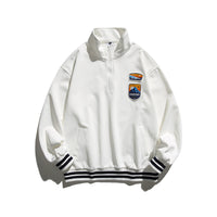 Zipper Badge Sweater For Men And Women