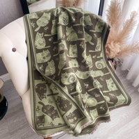 Cute Cat Thickening Thermal Soft Jacquard Scarf