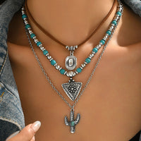 Western Cowboy-Style Turquoise Necklace Set