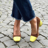 Women's Fashion High Heel Stitching Plus Size Elegant Pumps