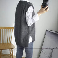 Women's Crew-Neck Loose Sleeveless Knitted Vest Top