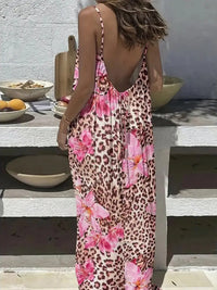 Women's Loose Print Strap Beach Vacation Dress
