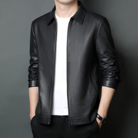 Men's Sheepskin Turn-down Collar Coat