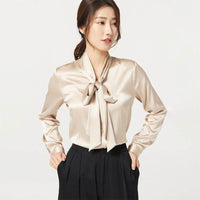 Women's Long Sleeve Silk Silk Shirt