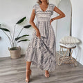 Women's Printed Dress Seaside Vacation Retro Style