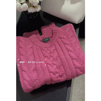 Thickened Loose Lazy Wear Slim Solid Color Knitted Sweater