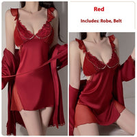 Lace Slip Nightdress Outerwear Gown Homewear Suit