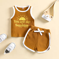 New Women's Sun Alphabet Vest Fashion Simple Suit
