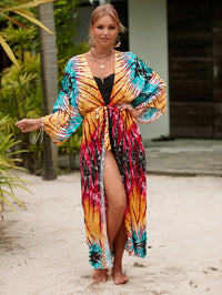 New Rayon Printed Beach Sun Protection Outerwear Cover-up Women