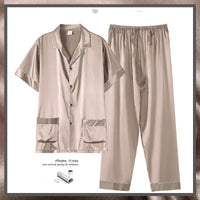 Men's Summer Short Sleeve Trousers Thin Homewear Suit