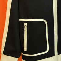Mens Casual Color-block Long-sleeve Stand-collar Jacket And Slim-fit Jogger Pants Set