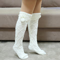 Fur Ball Over The Knee Breathable Christmas Knitted Socks