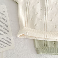 Hollow Knitted Short Sleeve Set