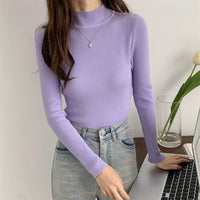 Autumn And Winter Versatile Student Slim-fit Turtleneck Women's Sweater