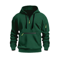 Waterproof Zipper Multi-pocket Hoodie Men's Sport Casual Sweatshirt