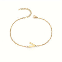 Minimalist Stainless Steel Bracelet With Real Gold Lettering Inside The Cuff