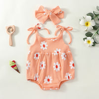 Girls Strappy Bow Triangle Rompers New Sweet Style Fashion Simple Triangle Rompers
